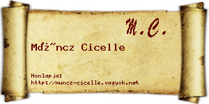 Müncz Cicelle névjegykártya